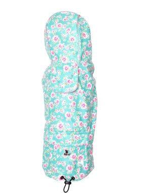 Worthy Dog London Floral Watercolor Hooded Dog Raincoat XXL